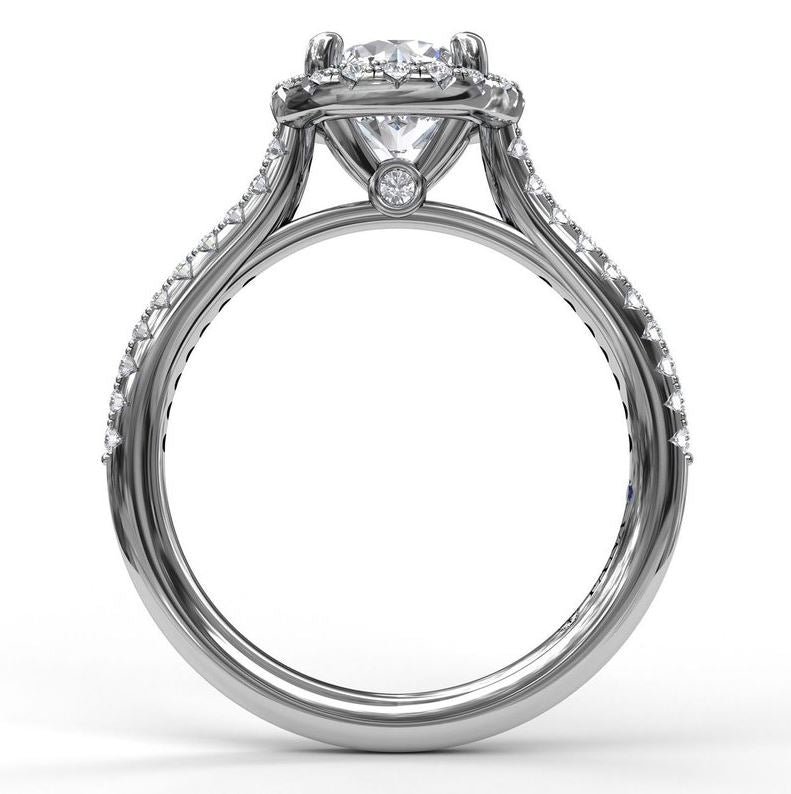 Delicate Round 14 Karat White Gold Engagement Mounting