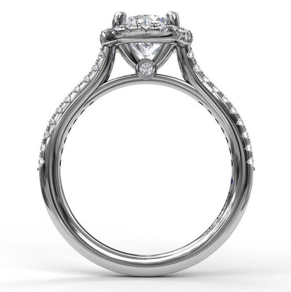 Delicate Round 14 Karat White Gold Engagement Mounting