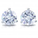 Martini Solitaire Studs in 14 Karat White Gold with Lab Diamonds - Round Shape, 2 Carats