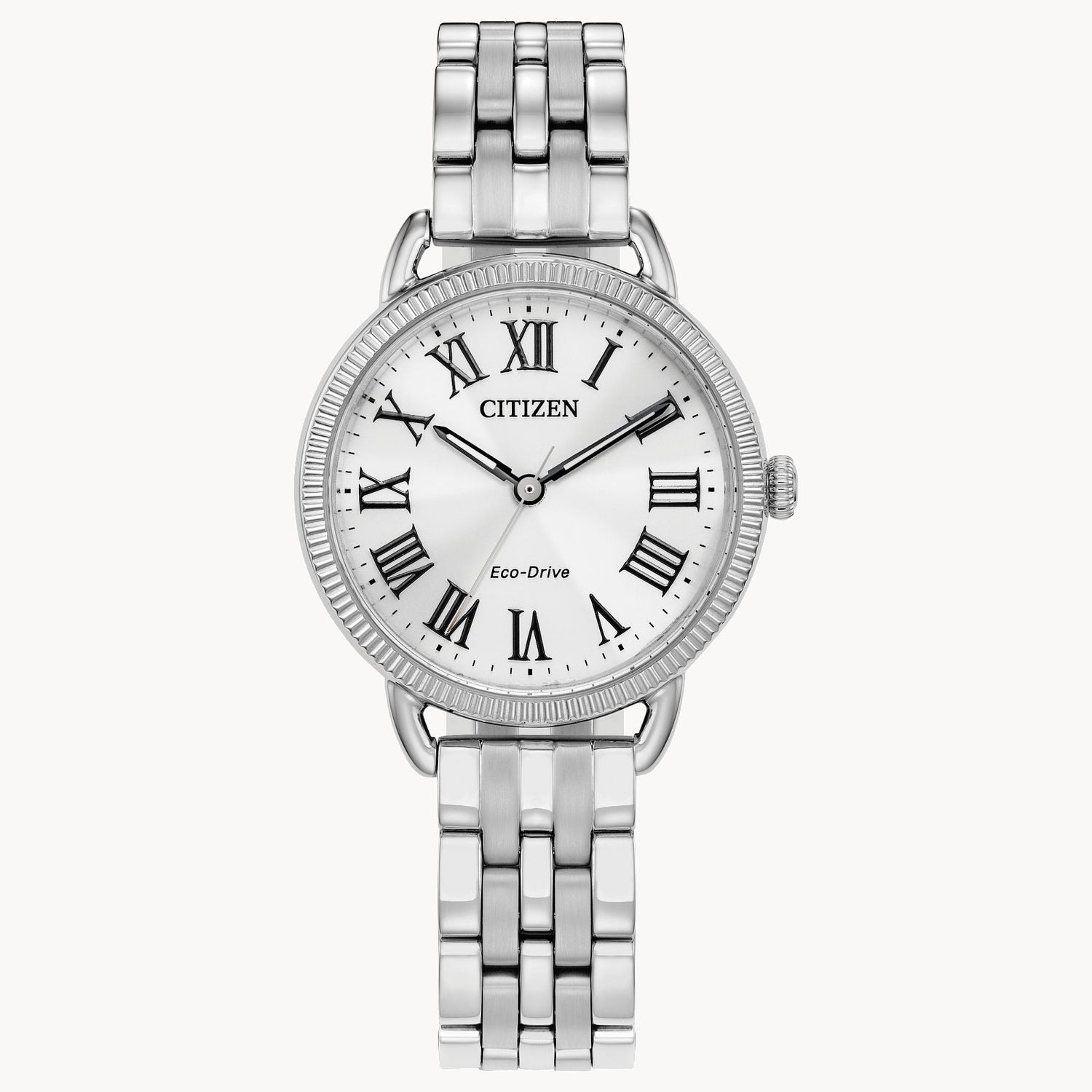 Citizen Eco Mop Roman Dial Ladies Watch with Stainless Steel Band