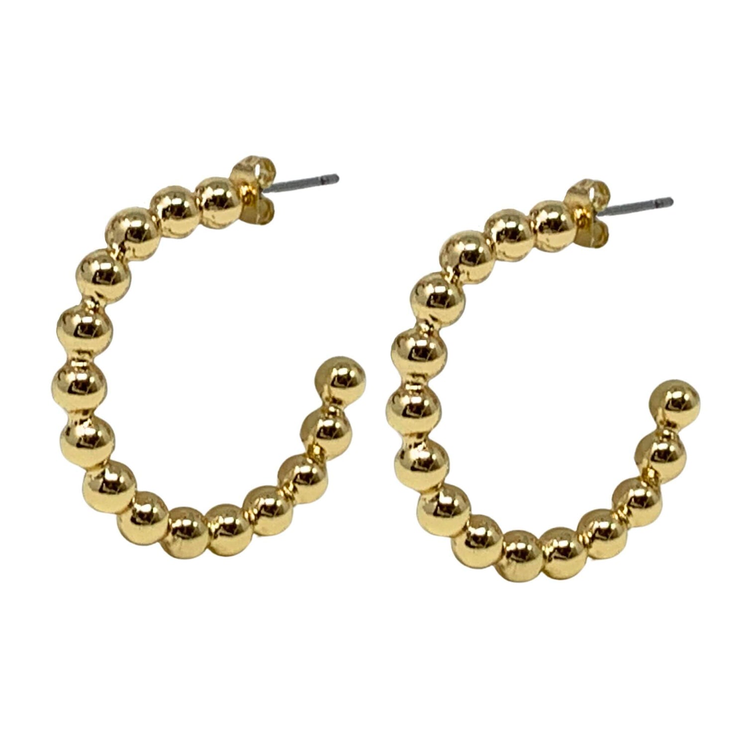 Golden Glow Beaded Earrings in Gold Plated Sterling Silver