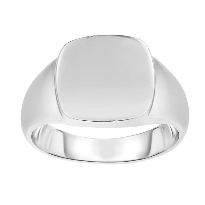 Cushion-Shaped Signet Ring in Sterling Silver