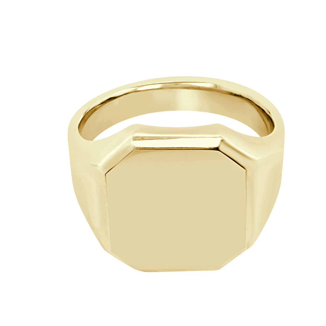 Octagonal Signet Ring in Solid 14 Karat Yellow Gold
