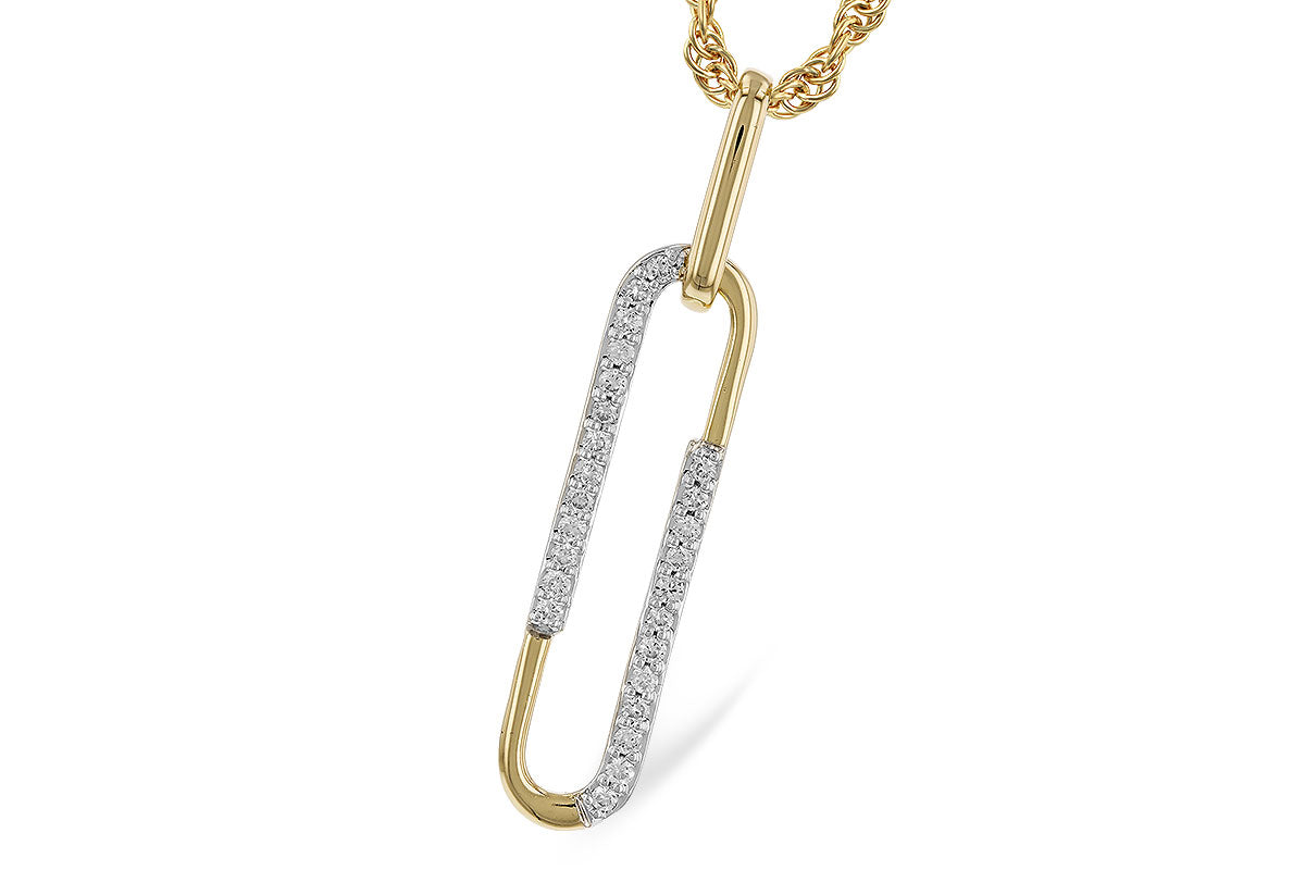 14 Karat Two-Tone Necklace with Natural Diamond Accent (0.14 ct)