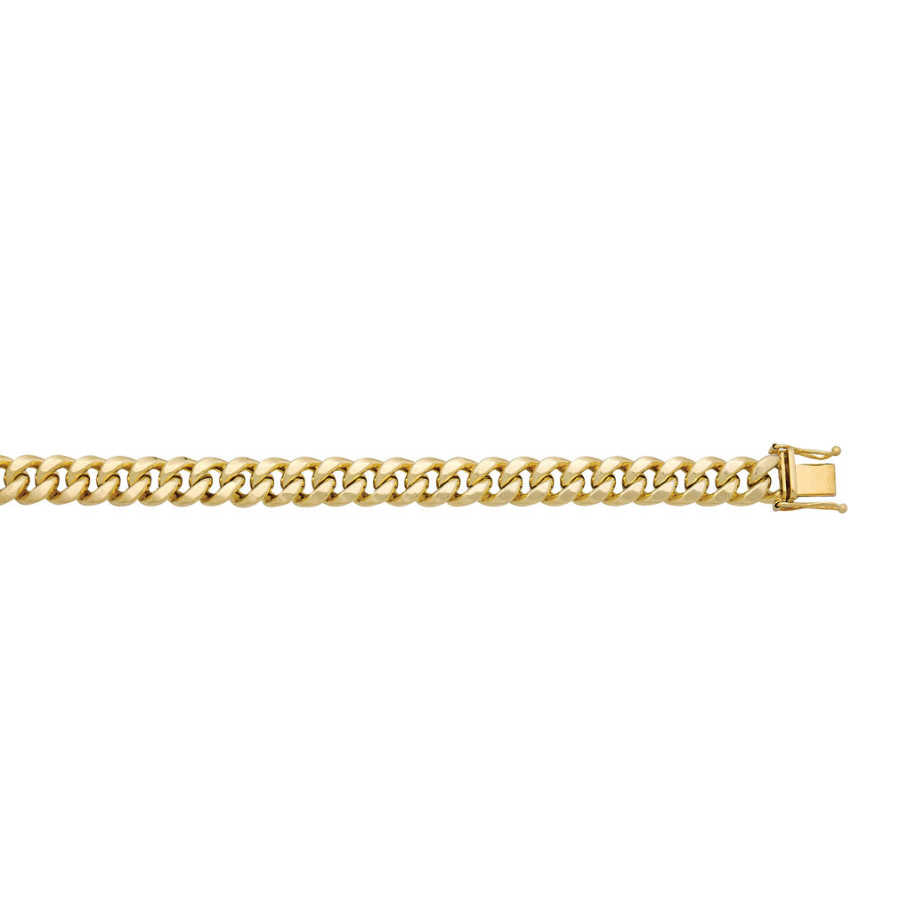10K Yellow Gold Semi-Solid Miami Cuban Link Chain Bracelet