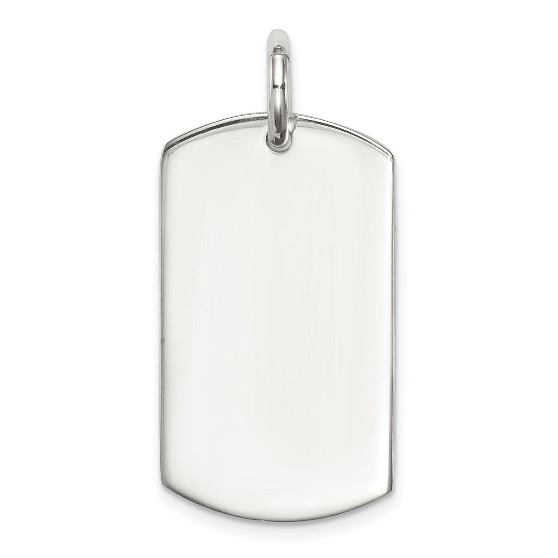 Sterling Silver Polished Dog Tag Necklace