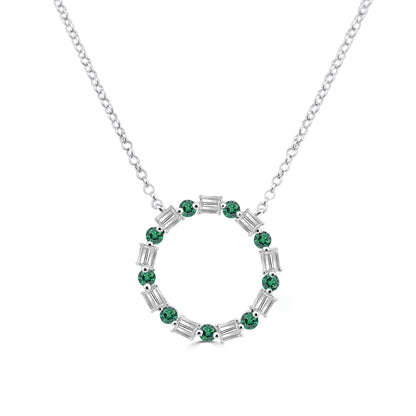 Emerald 0.641 ct Necklace in 14 Karat Yellow Gold