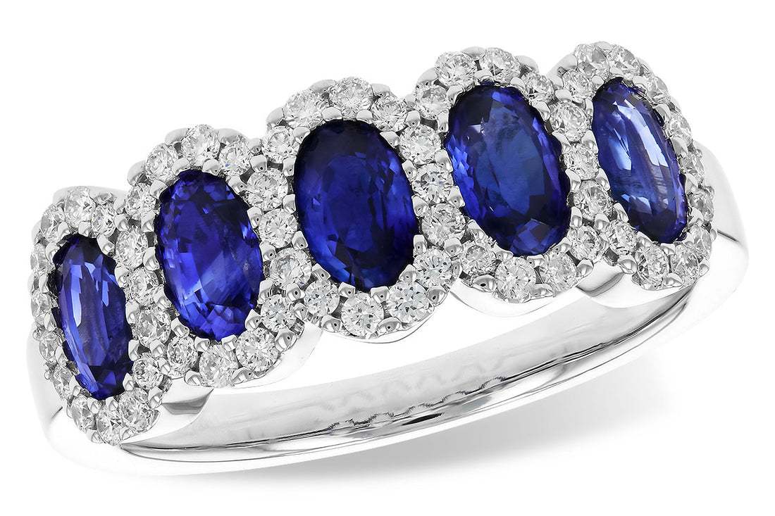 14K White Gold Blue Sapphire Ring with 1.54 Carats