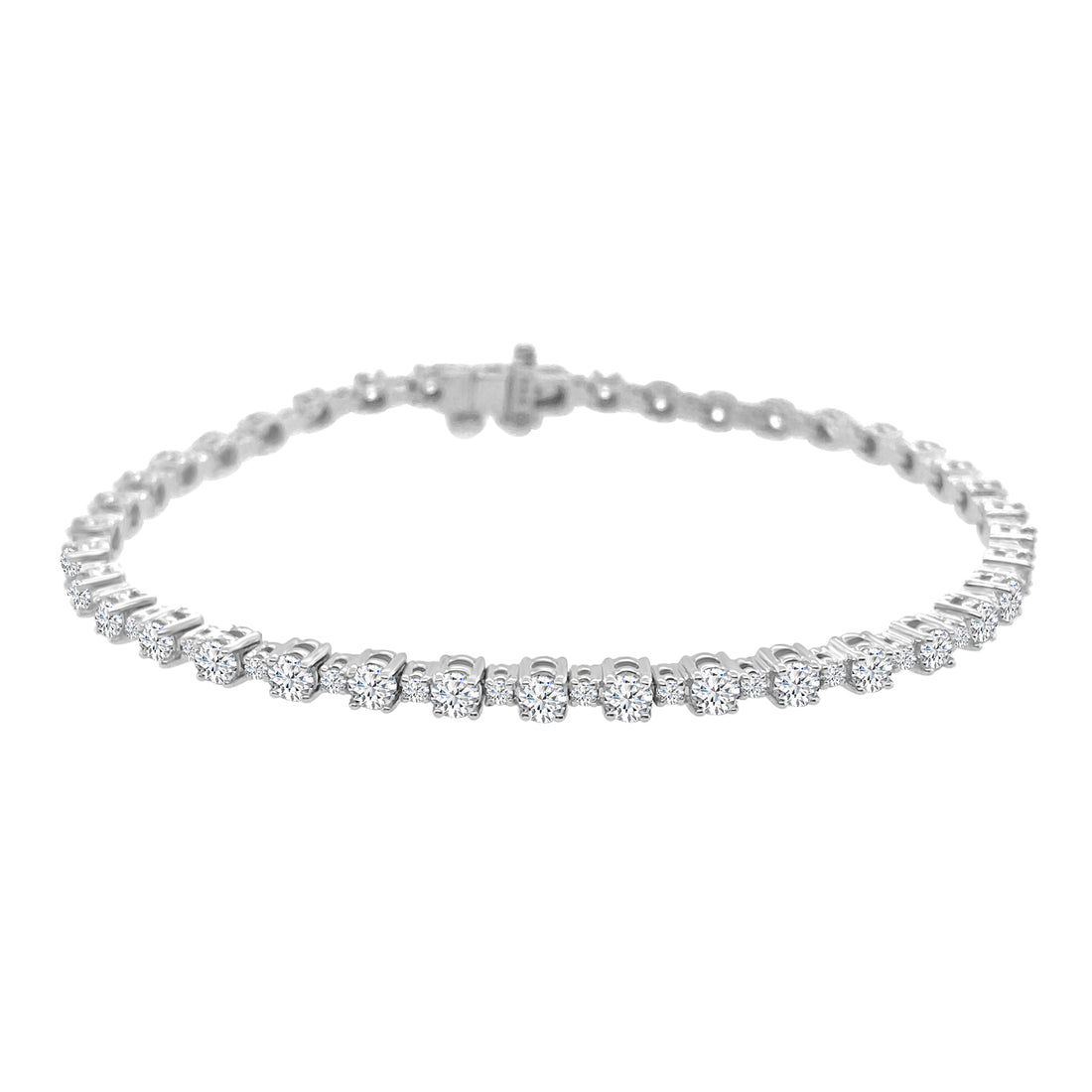 14 Karat White Gold Bracelet with 2.97 Carat Natural Diamond