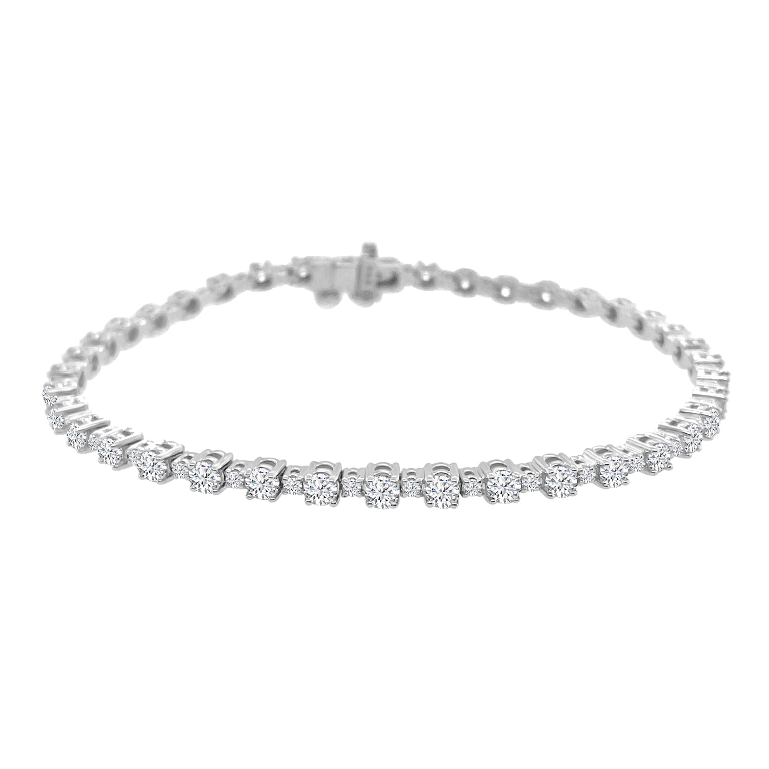 14 Karat White Gold Bracelet with 2.97 Carat Natural Diamond