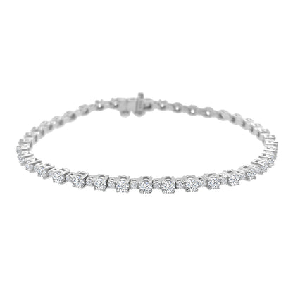 14 Karat White Gold Bracelet with 2.97 Carat Natural Diamond