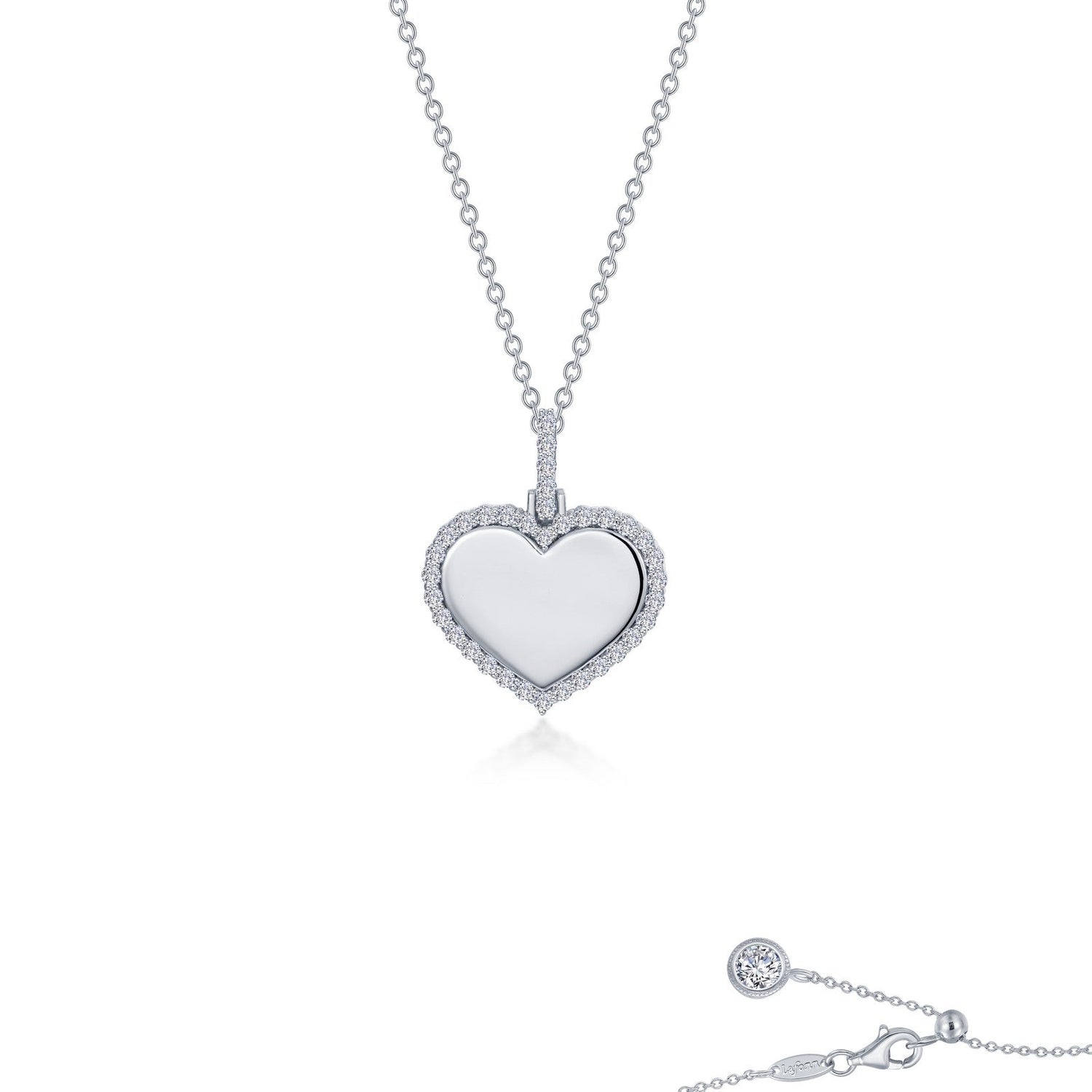 0.53 Ct Lassaire Halo Necklace in Platinum Coated Sterling Silver