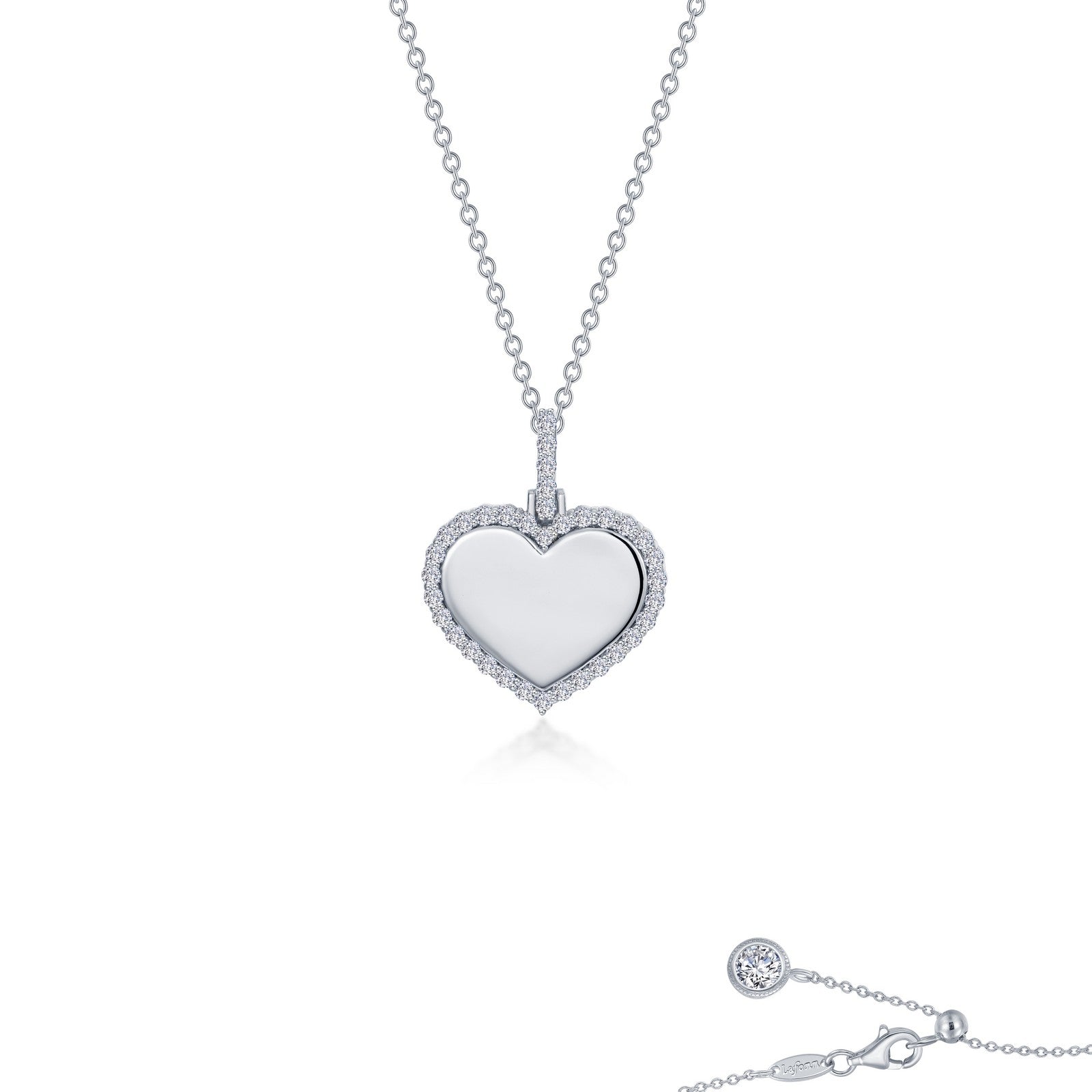 0.53 Ct Lassaire Halo Necklace in Platinum Coated Sterling Silver