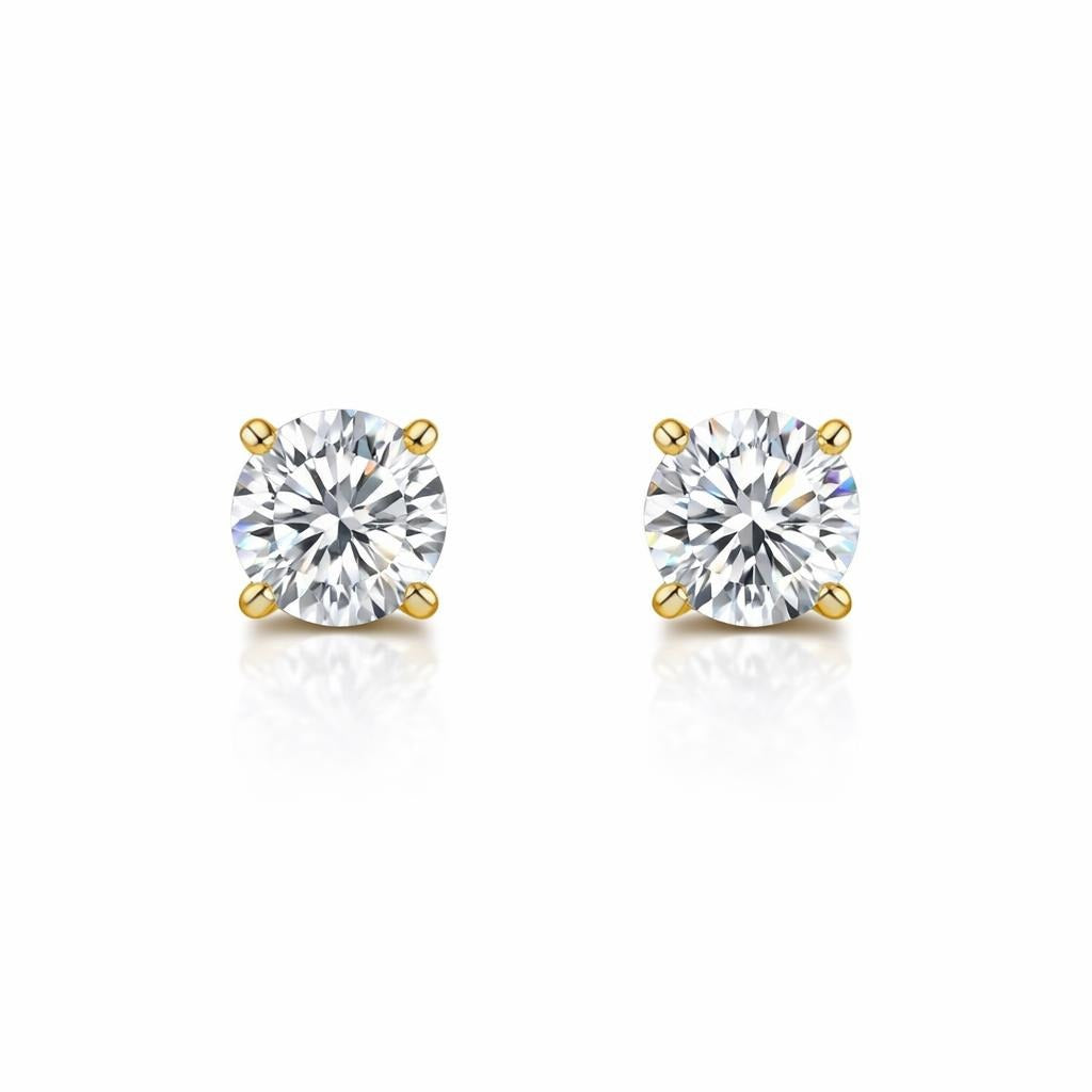 10 Karat Yellow Gold Solitaire Studs