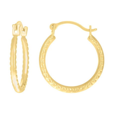 Radiant 14 Karat Yellow Gold Textured Earrings