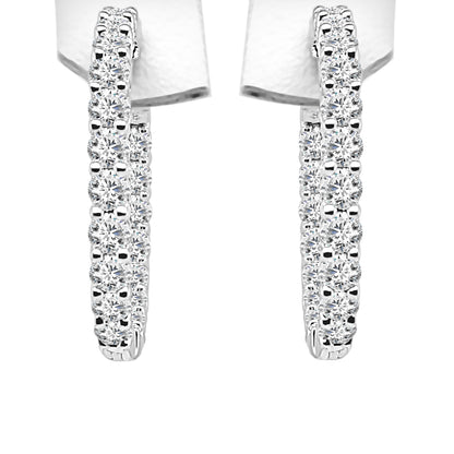 Inside Out 14K White Gold Lab Diamond Round Shape Earrings 3.00