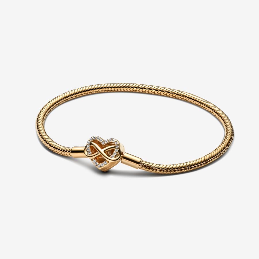 Sparkling Infinity Heart Clasp Bracelet