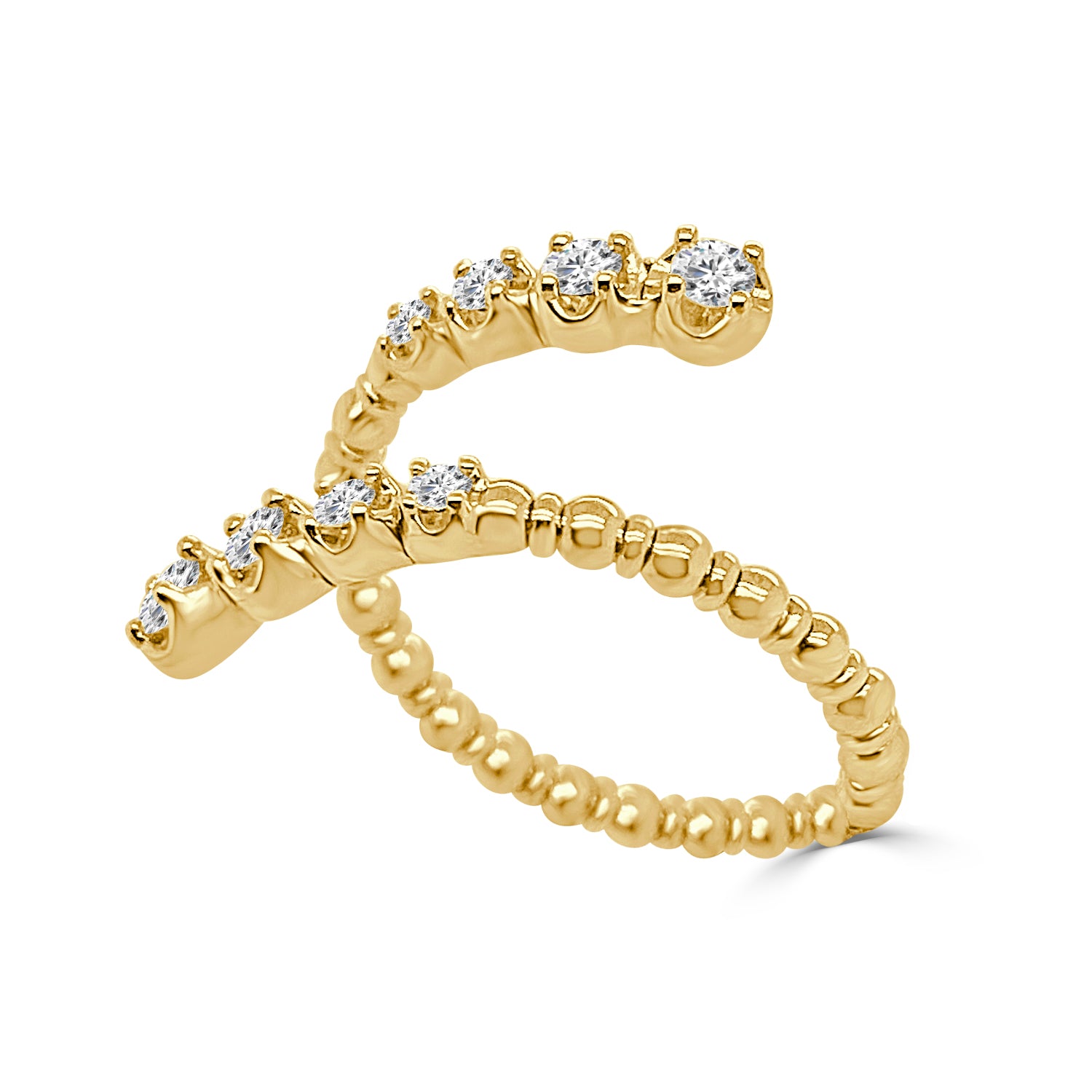 14K Yellow Gold Open Diamond Flex Ring with 0.22 Natural Diamond