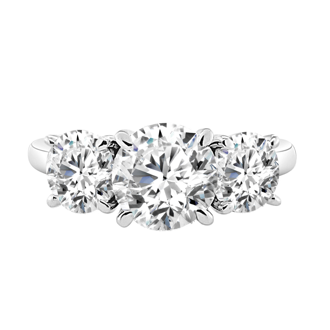 1.52 Carat Round Lab Diamond Engagement Ring in 14 Karat White Gold