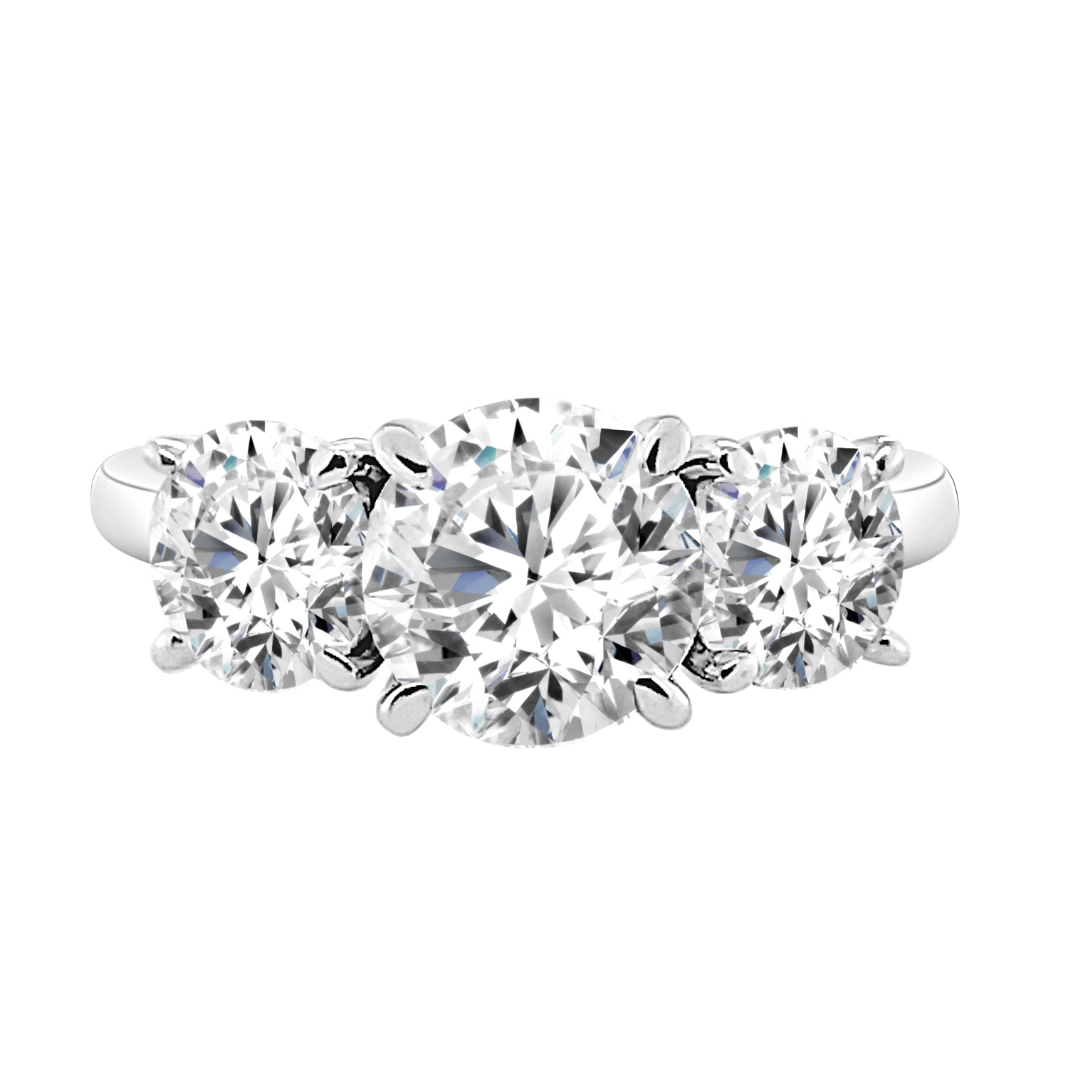 1.52 Carat Round Lab Diamond Engagement Ring in 14 Karat White Gold