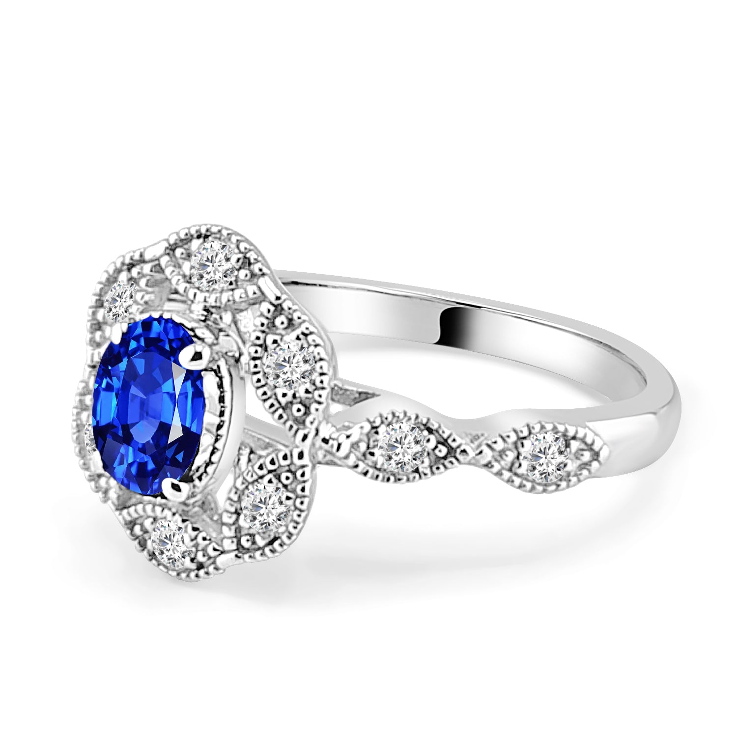 14 Karat Two-Tone Ring with Stunning 0.84 Blue Sapphire