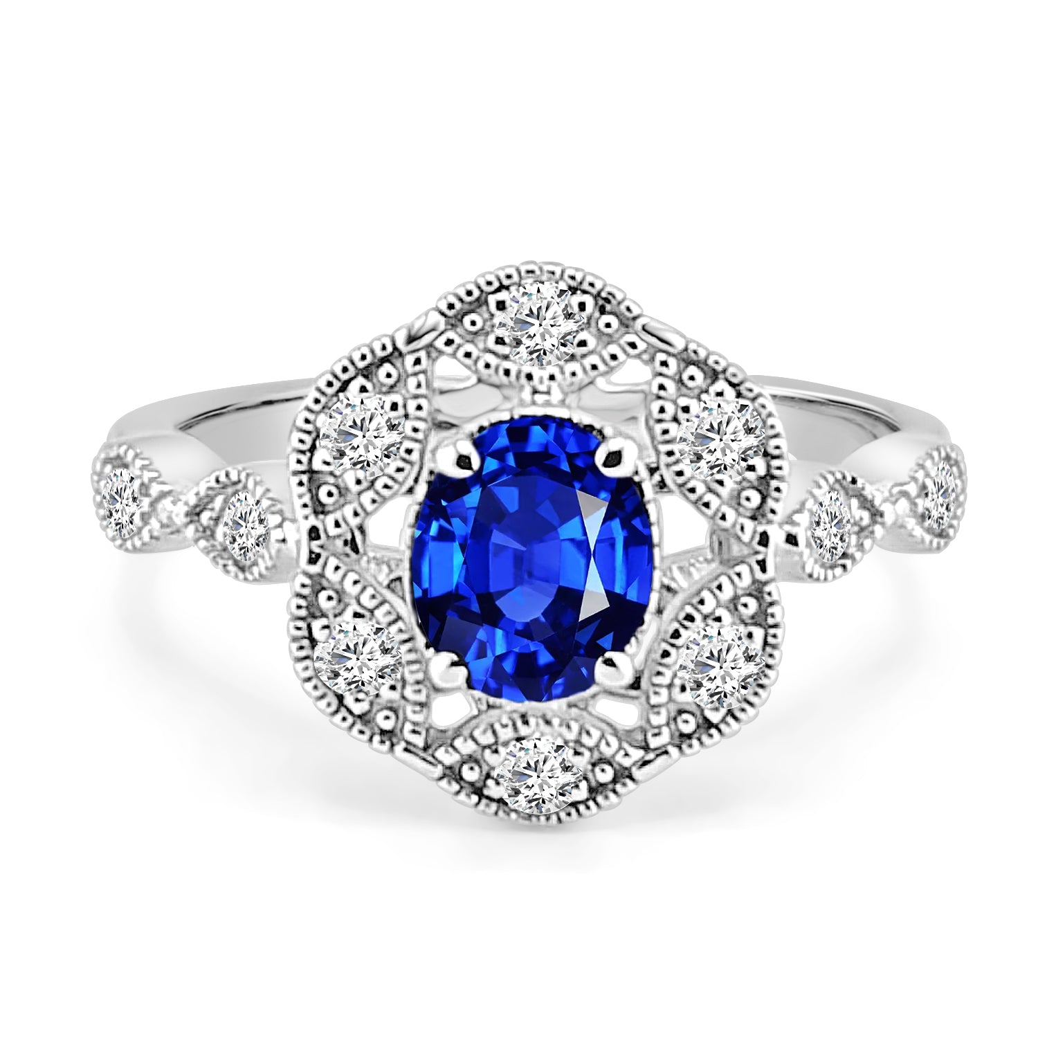 14 Karat Two-Tone Ring with Stunning 0.84 Blue Sapphire