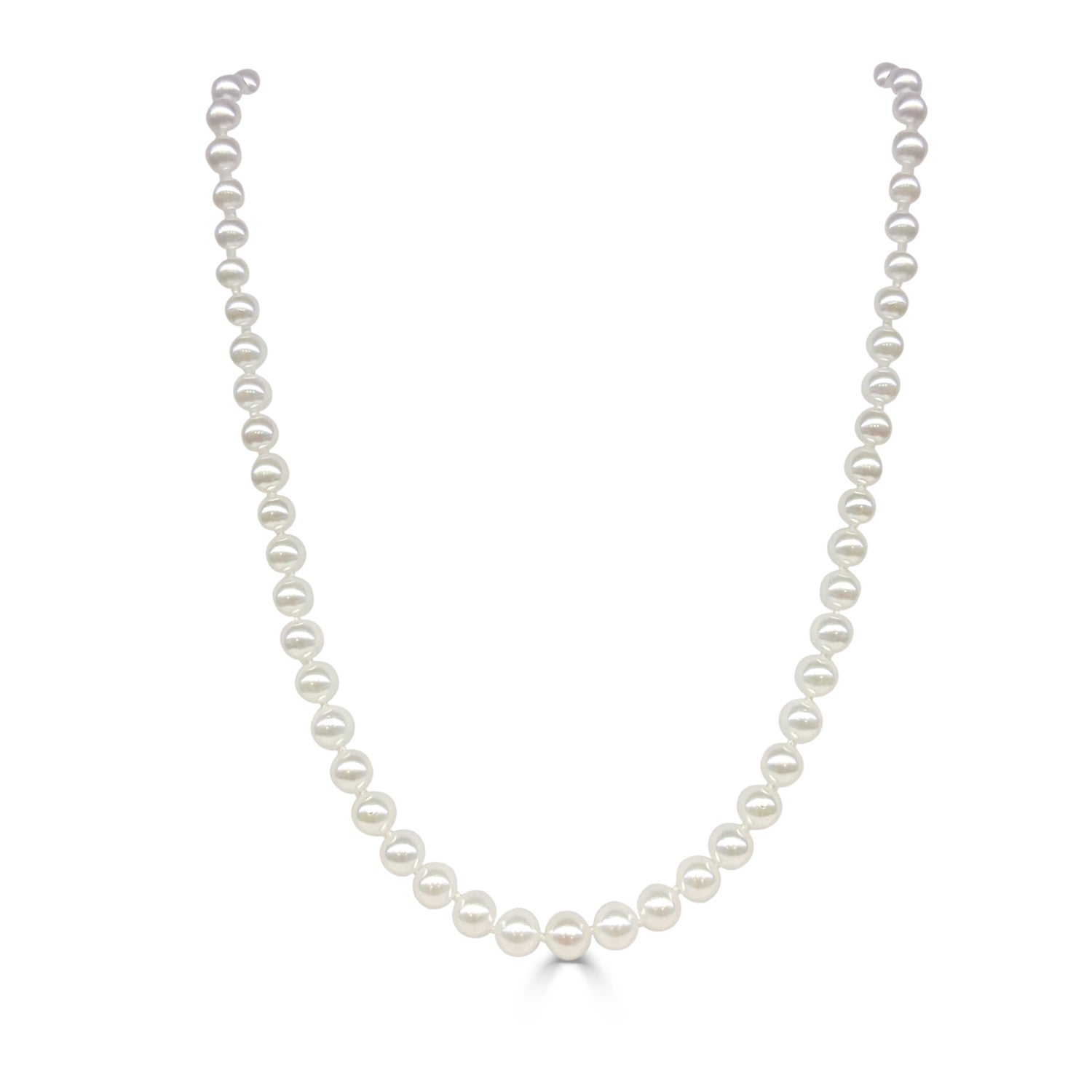 14 Karat Yellow Gold Pearl Necklace with Fancy Clasp
