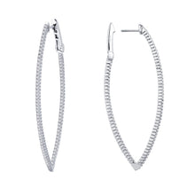 Lassaire Platinum Coated Sterling Silver 1.25 ct Open Hinged Marquise Shape Inside Out Earrings
