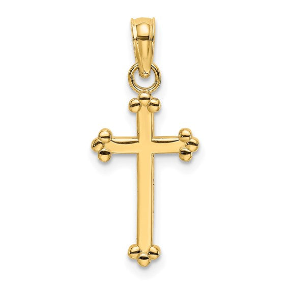 14 Karat Yellow Gold Polished Beaded Pendant Necklace