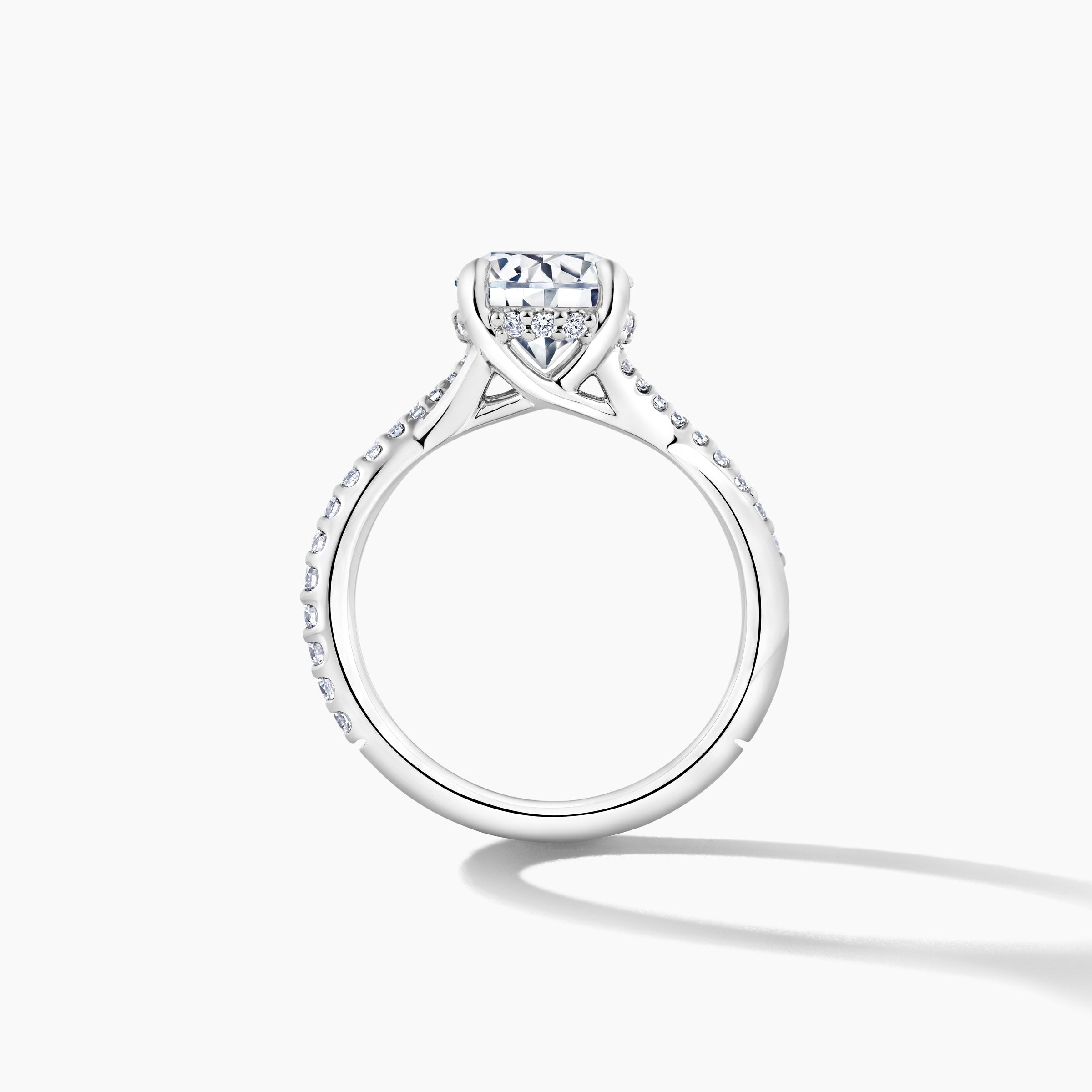 Platinum Diamond Engagement Mounting with HP Twist Shank and Hidden Halo