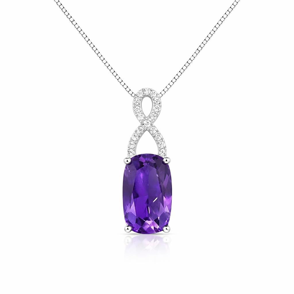 14 Karat White Gold Necklace with Amethyst