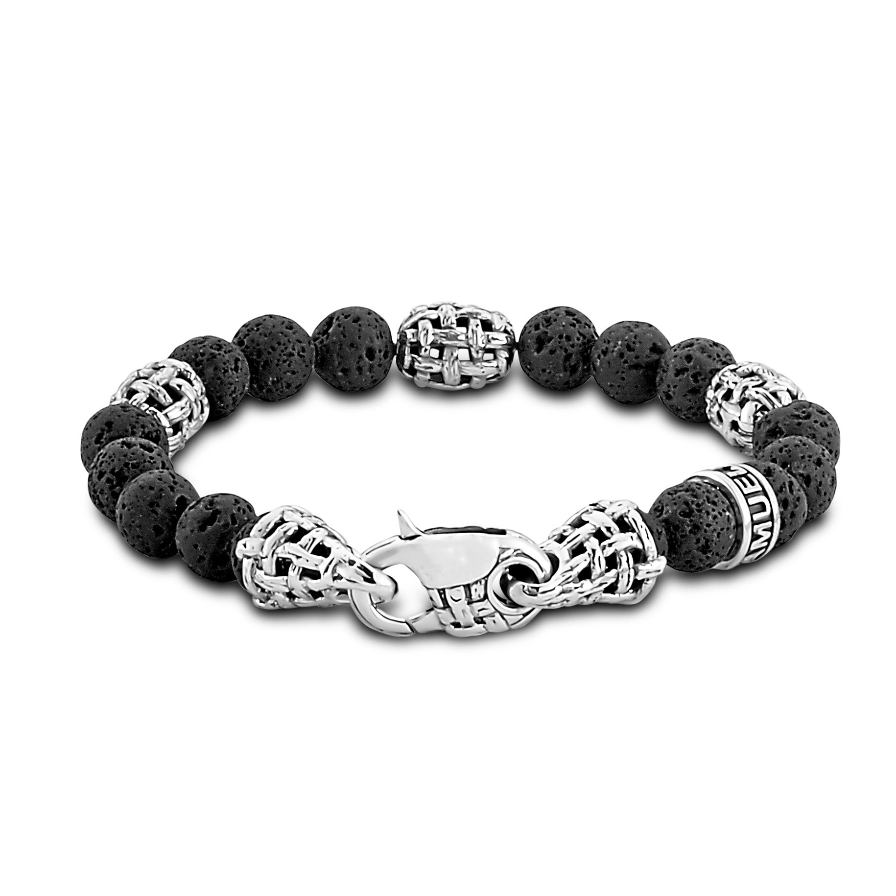 Sterling Silver Lava Bead Bracelet