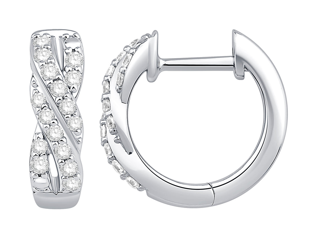Dainty Twisted Earrings in 10 Karat White Gold