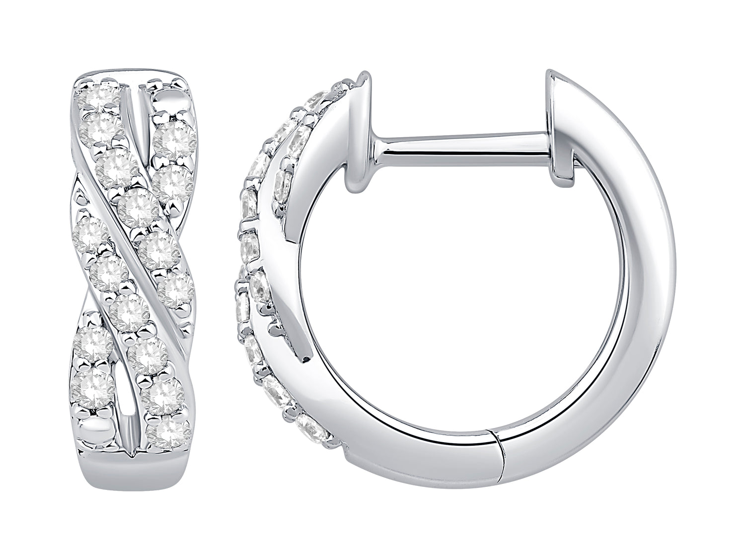 Dainty Twisted Earrings in 10 Karat White Gold