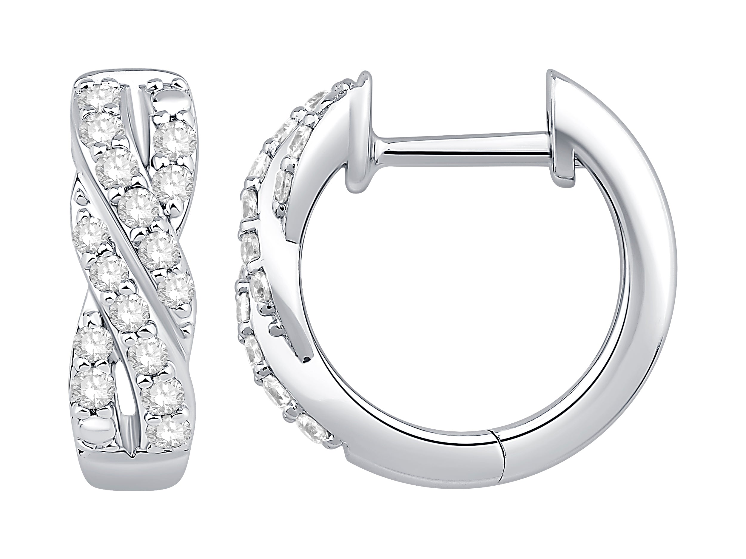 Dainty Twisted Earrings in 10 Karat White Gold