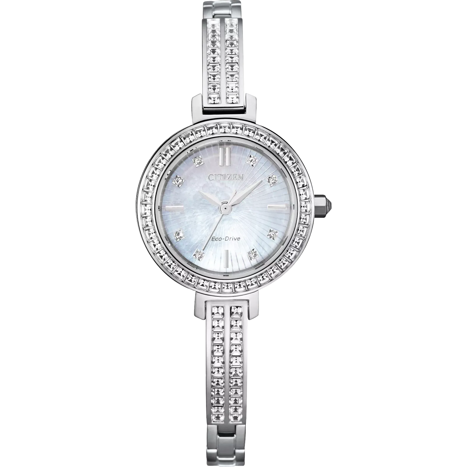 Stainless Steel Silhouette Crystal Women&