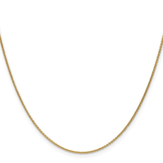 14K Yellow Gold 1mm Round Open Link Cable Chain