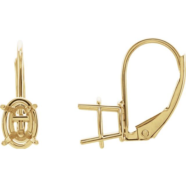 14K Yellow Gold Blue Topaz Earrings with Four Prong Lever Back