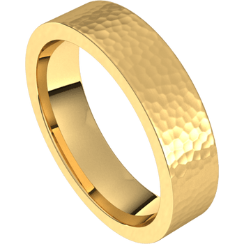 10 Karat Yellow Gold Hammer Finish Wedding Band