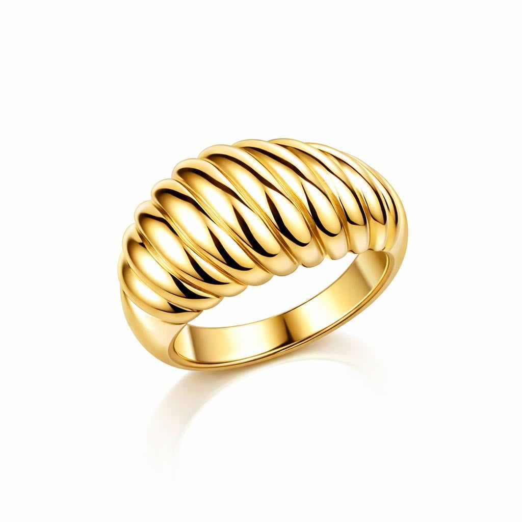 Shrimp Domed Ring in 14 Karat Yellow Gold