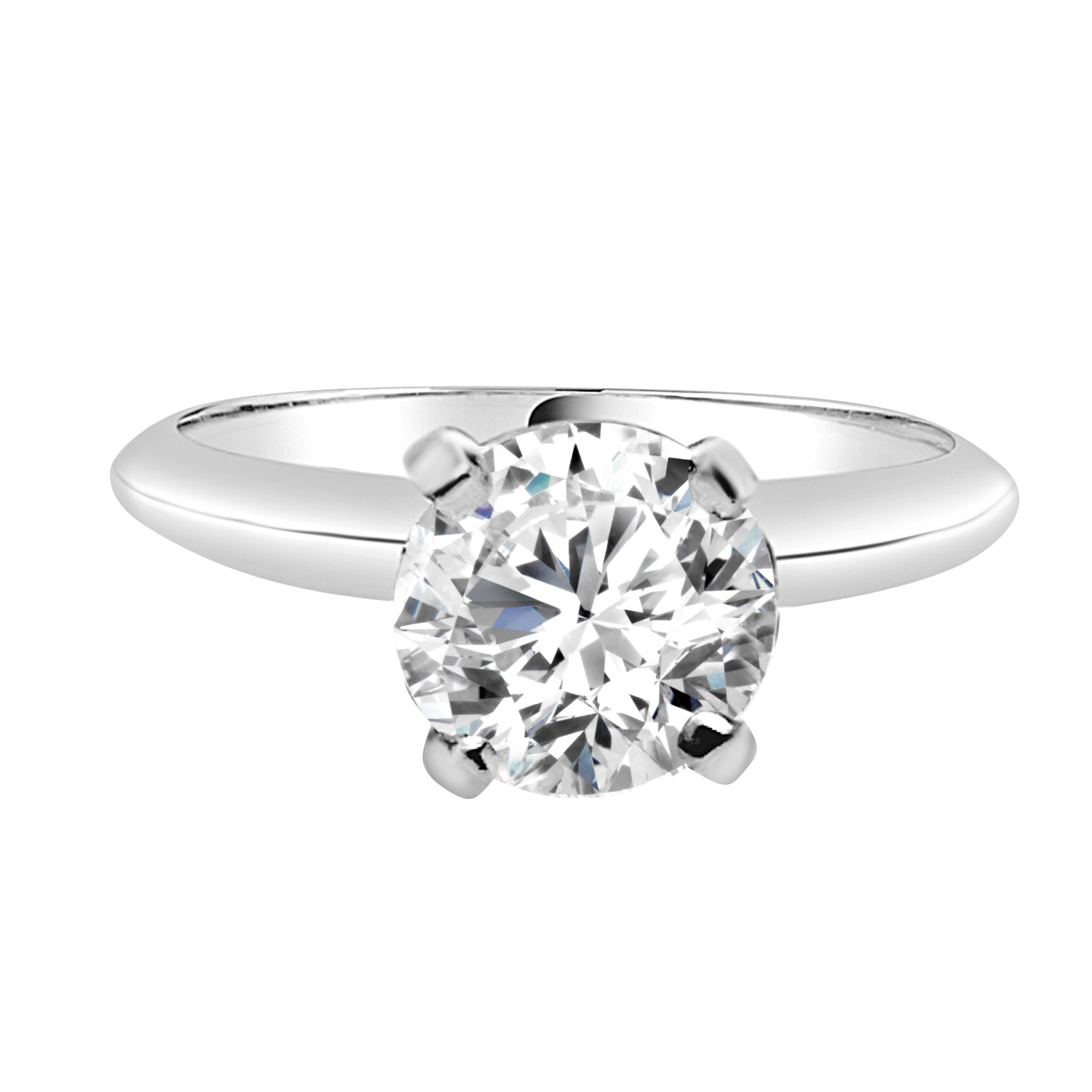 14K White Gold Lab Diamond Round Shape 1.12 Carat Engagement Ring