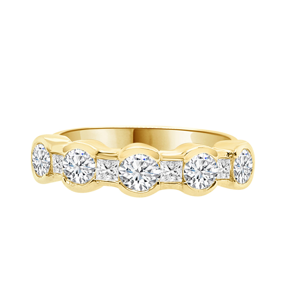 14 Karat White Gold Round Diamond Wedding Band - 1.25 Carats