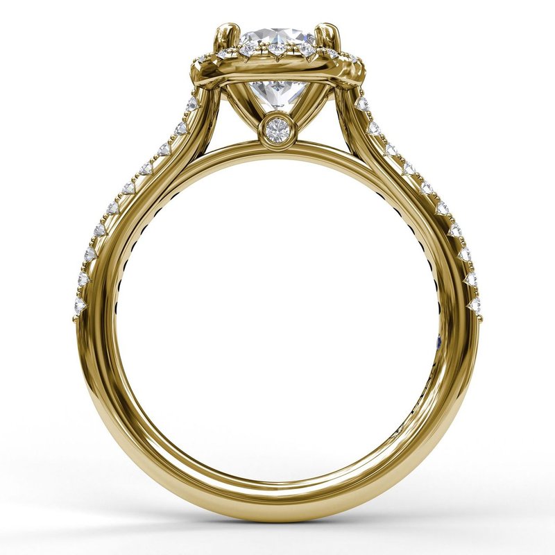 Round 14K Yellow Gold Engagement Mounting