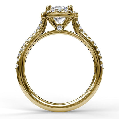 Round 14K Yellow Gold Engagement Mounting