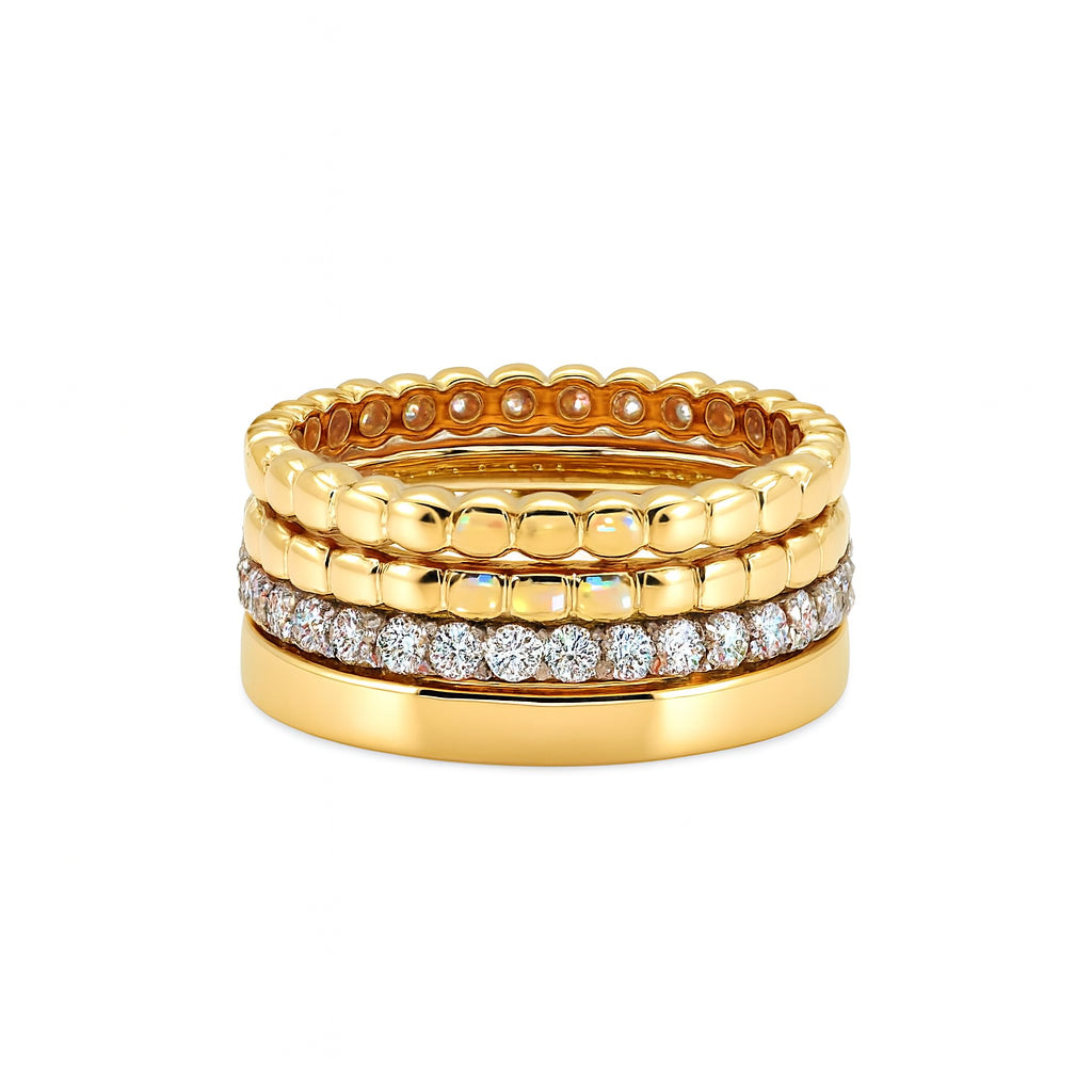 14 Karat Yellow Gold Stacking Ring Set