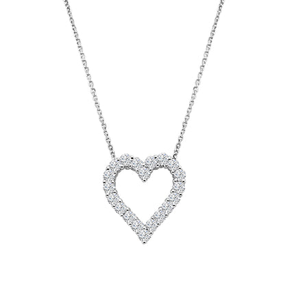 0.76 Carat Natural Diamond Necklace in 14 Karat White Gold