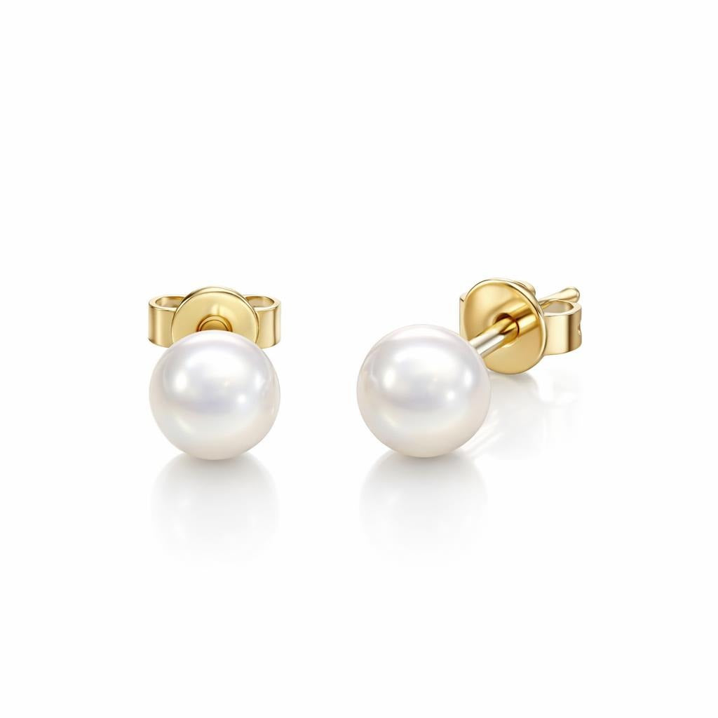 14 Karat Yellow Gold Solitaire Studs