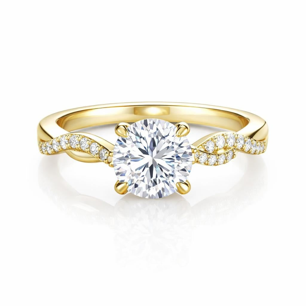 14 Karat Yellow Gold Twist Shank Engagement Mounting