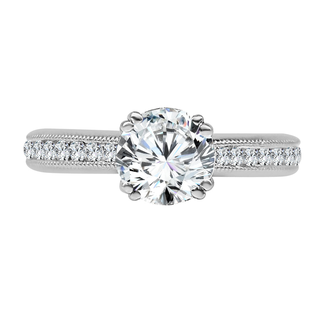 Milgrain Channel Palladium Engagement Mounting