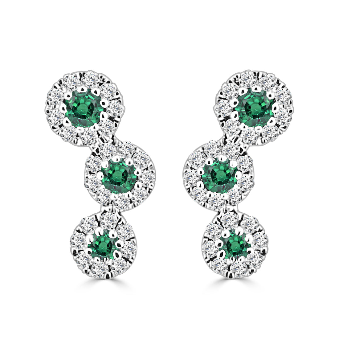 0.38 Carat Blue Sapphire Earrings in 14 Karat White Gold